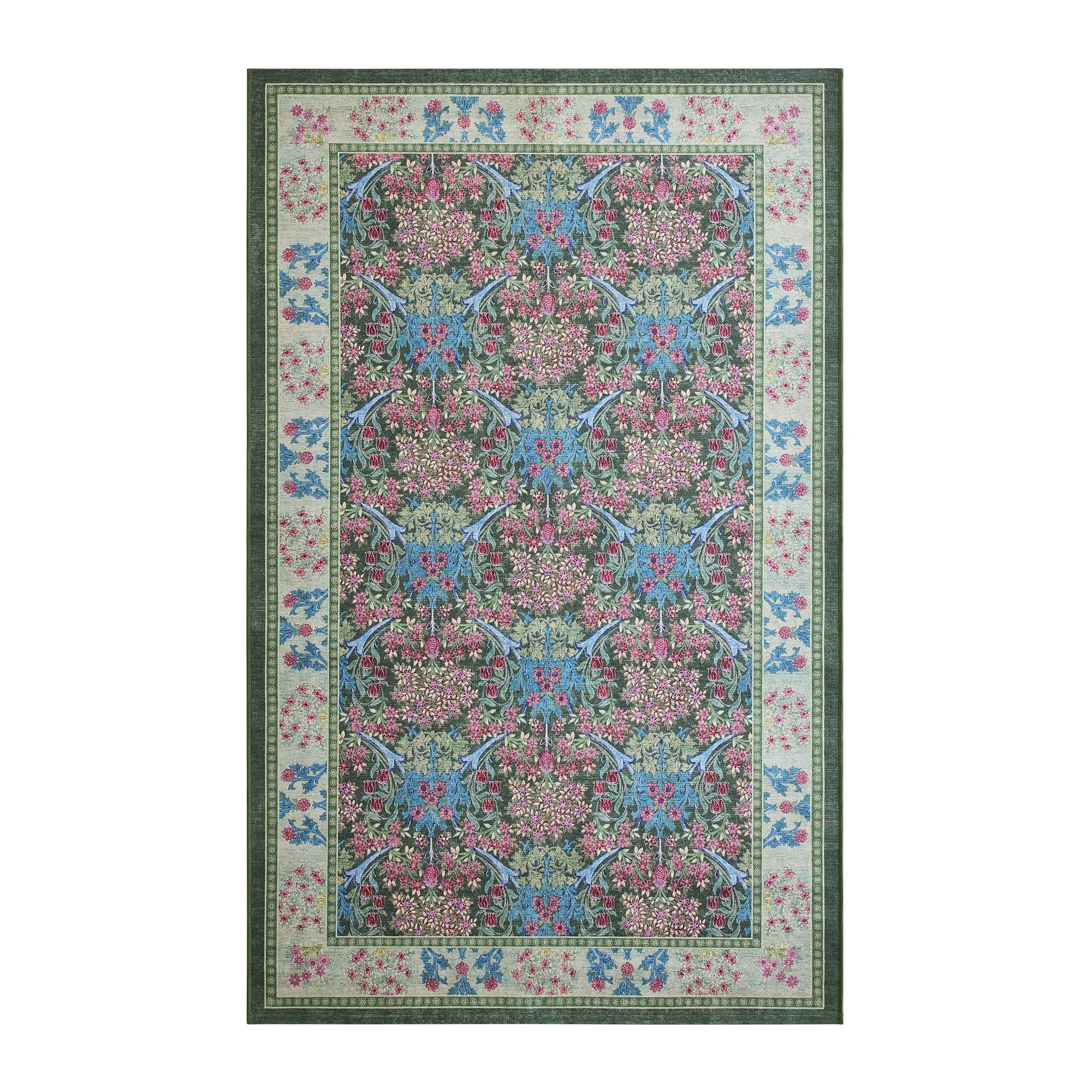 Better Homes & Gardens Green Hannah Flowing Floral 5' x 8' Area Rug | Walmart (US)