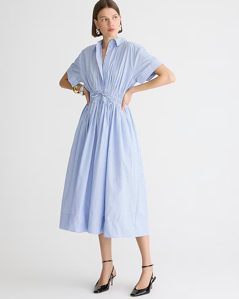 Elena shirtdress in striped cotton poplin | J. Crew US