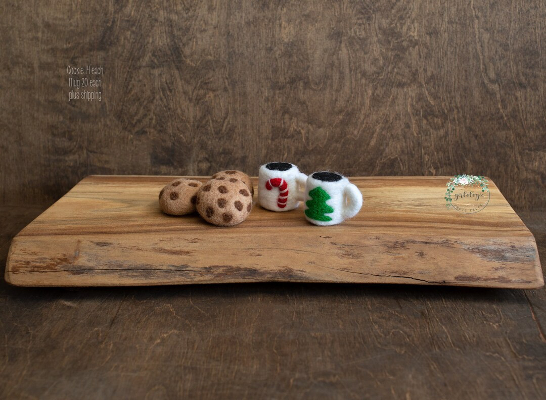 Chocolate Chip Cookie * Christmas Tree Mug * Hot Chocolate * Candy Cane SOLD * Felt Wool * Newbor... | Etsy (US)