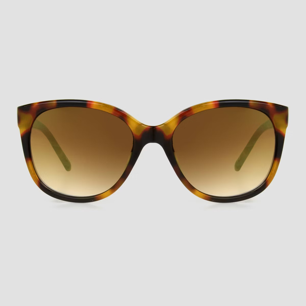Women's Tortoise Shell Print Glossy Plastic Cateye Sunglasses - Universal Thread™ Brown | Target