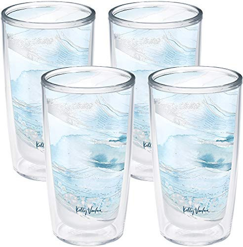Tervis Plastic Made in USA Double Walled Kelly Ventura Insulated Tumbler Cup Keeps Drinks Cold & Hot, 16oz 4pk, Currents | Amazon (US)