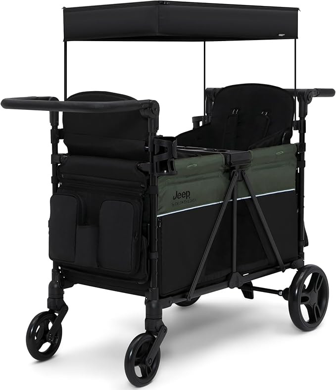 Jeep Aries Stroller Wagon by Delta Children Premium Wagon for 2 Kids with Convertible Seats, Adju... | Amazon (US)