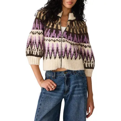 Steve Madden Adley Fair Isle Cardigan in Multi at Nordstrom, Size X-Large | Nordstrom