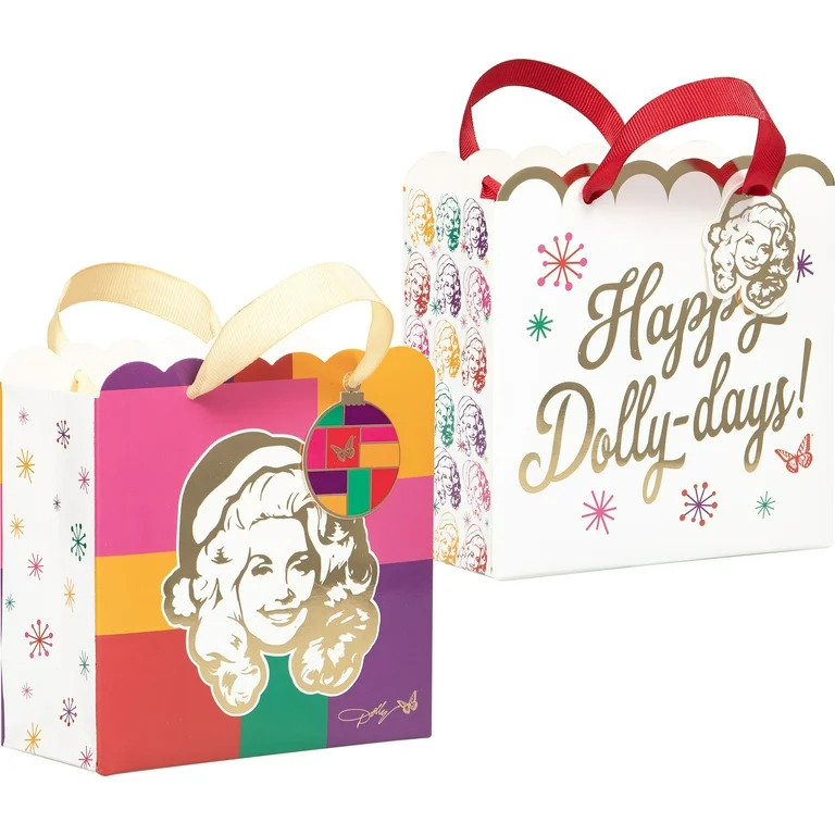 Dolly Parton Christmas Mini Gift Bags, 5" x5", Multicolor, 2 Count | Walmart (US)