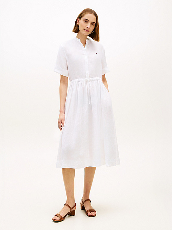 Print Pure Linen Midi Shirt Dress | Tommy Hilfiger UK