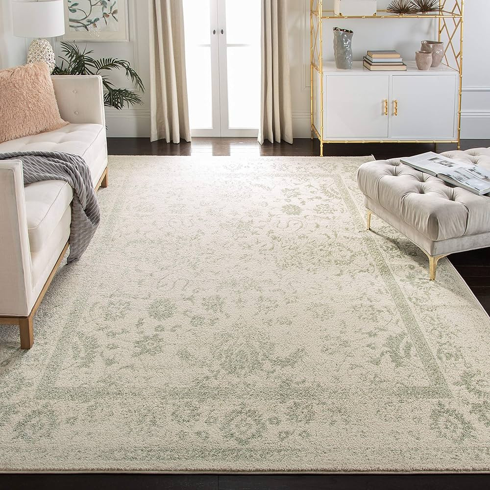 SAFAVIEH Adirondack Collection Area Rug - 8' x 10', Ivory & Sage, Oriental Distressed Design, Non... | Amazon (US)