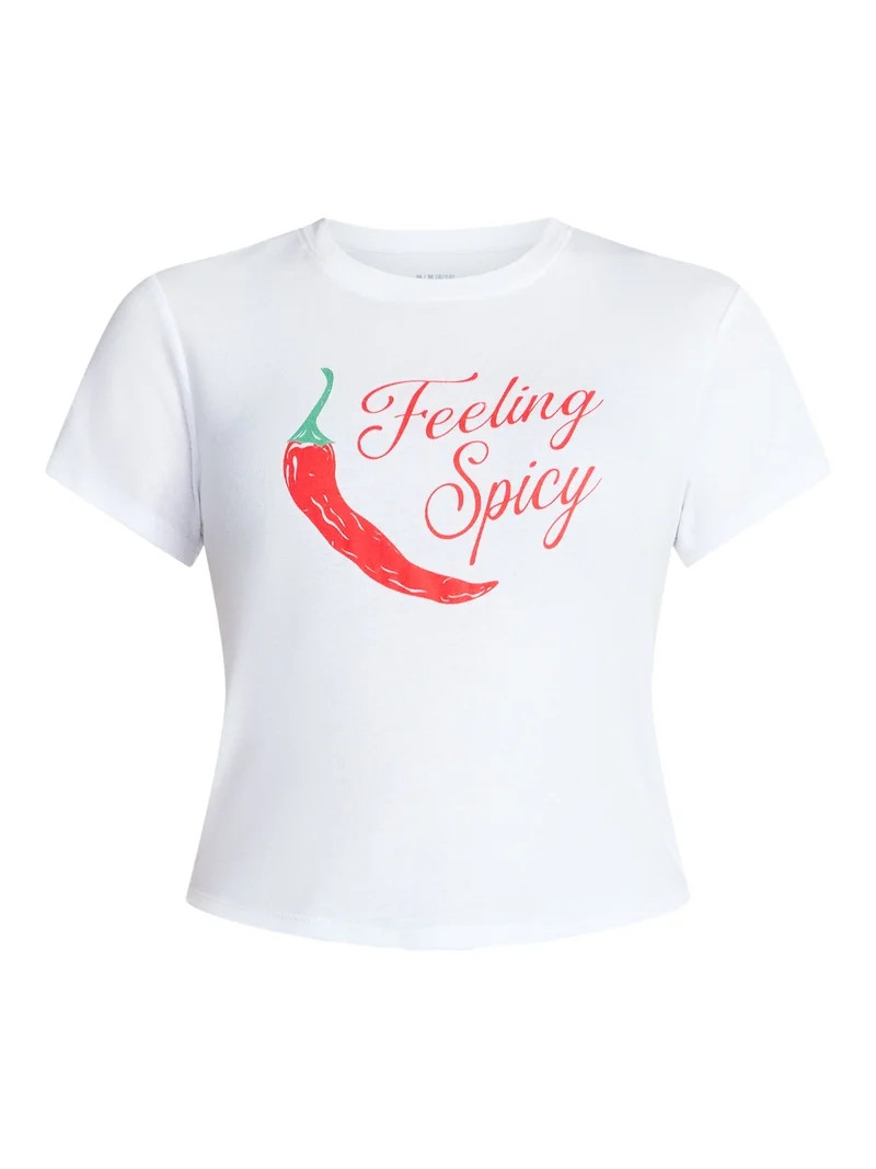 Feeling Spicy Women's Graphic Baby Tee with Short Sleeves, Sizes XXS-XXL | Walmart (US)