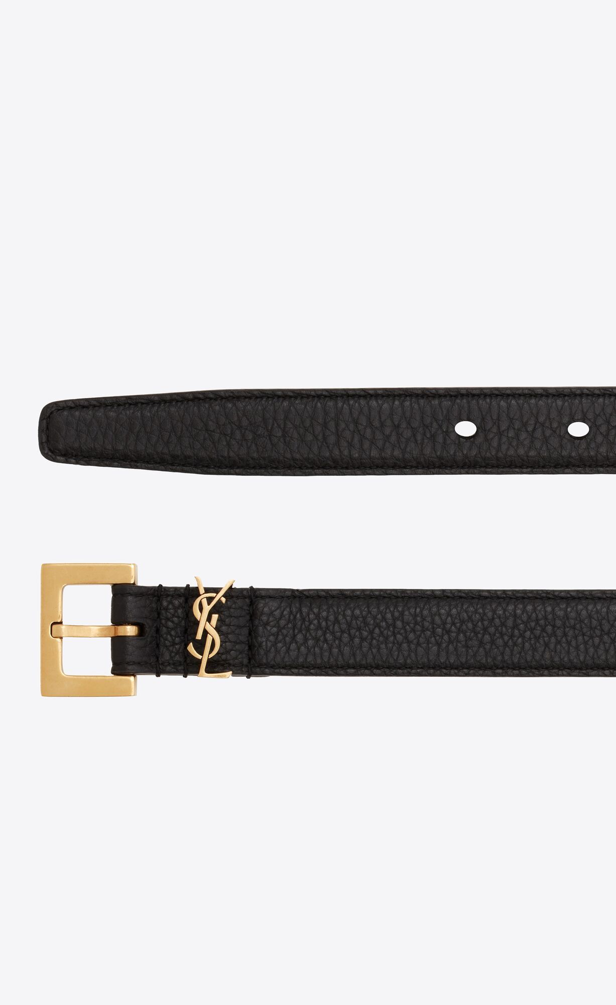 THIN BELT WITH REMOVABLE SQUARE BUCKLE ENGRAVED WITH SAINT LAURENT PARIS AND FEATURING A THE CASS... | Saint Laurent Inc. (Global)