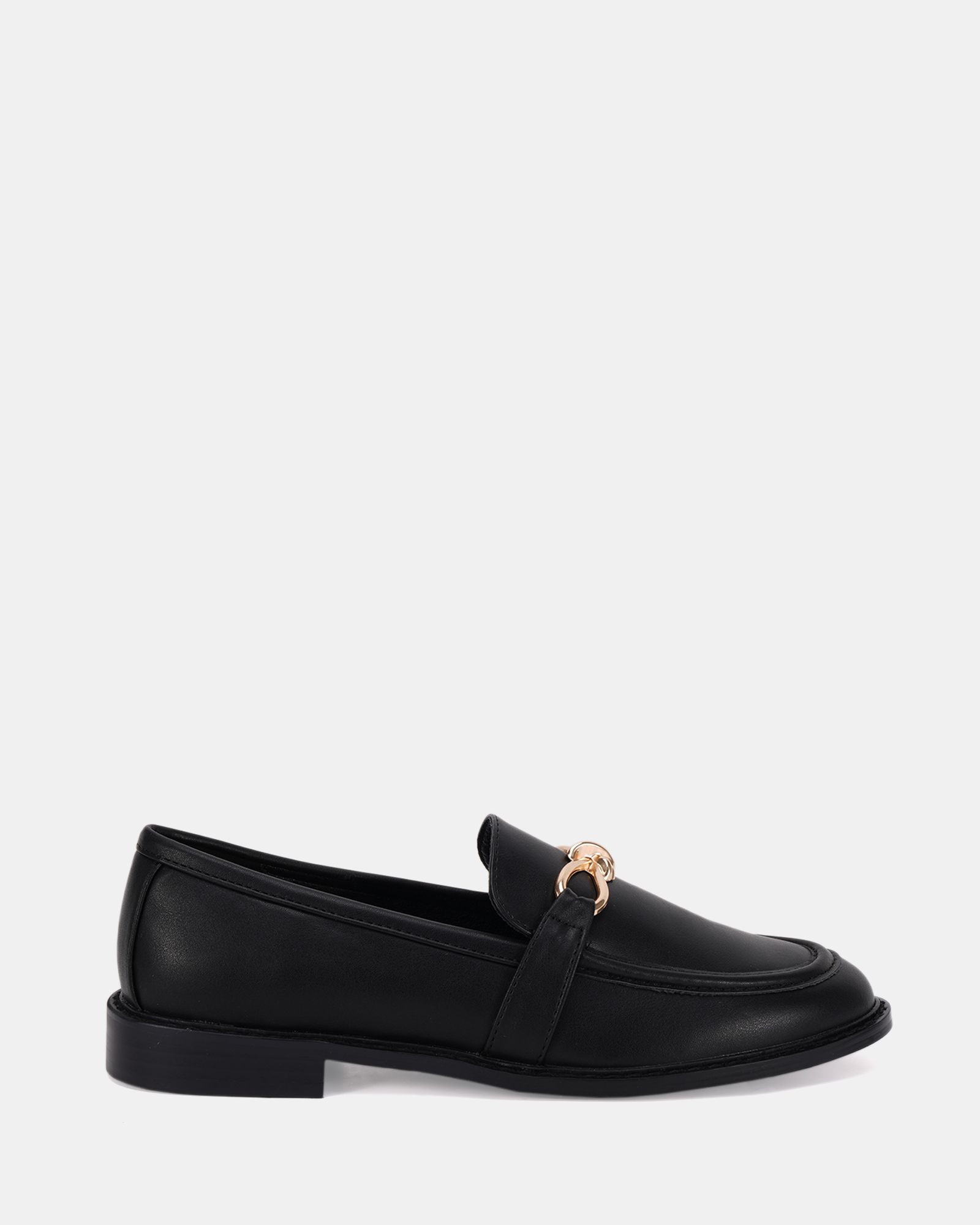CARLI Black Smooth Loafers | Novo Shoes