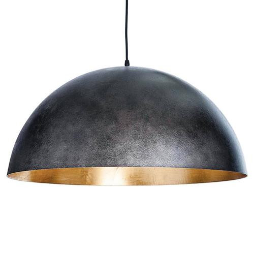 Regina Andrew Sigmund Industrial Loft Black Steel Gold Interior Pendant - Large | Kathy Kuo Home
