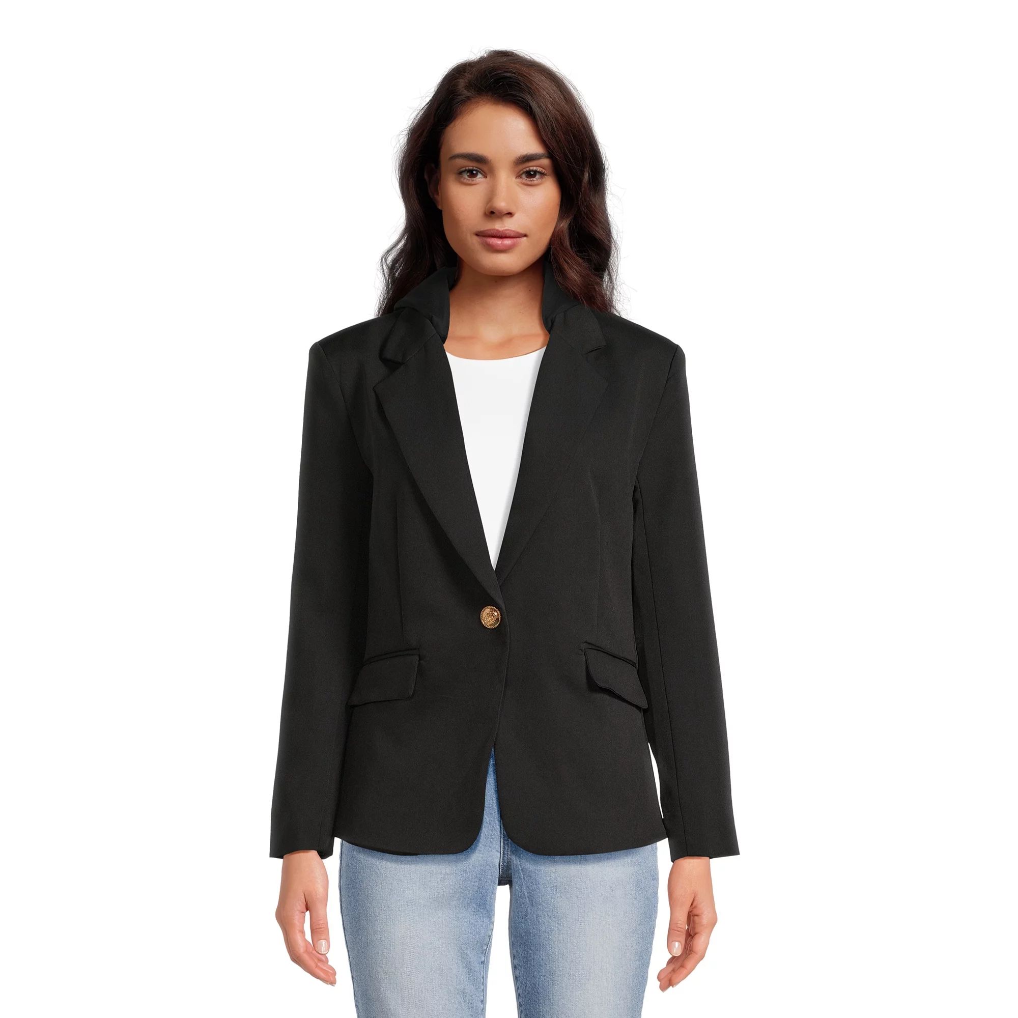Attitude Unknown Women's Blazer with Hood, Sizes XS-XL | Walmart (US)