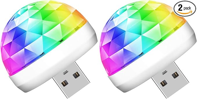 USB Mini Disco Ball Party Lights, Sound Activated DJ Stage Strobe Lights, Portable Led Car Atmosp... | Amazon (US)
