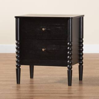 Lucera Black 2-Drawer Nightstand | The Home Depot