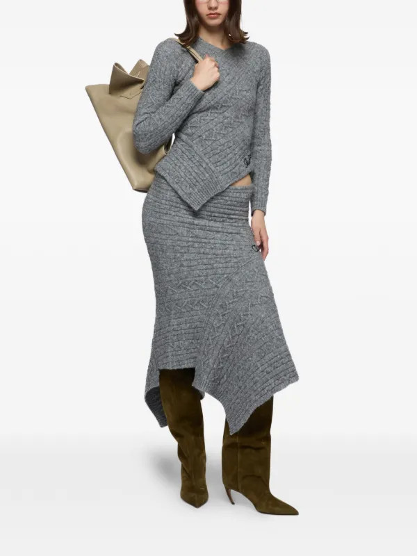 The Atticocable-knit midi skirt | Farfetch Global