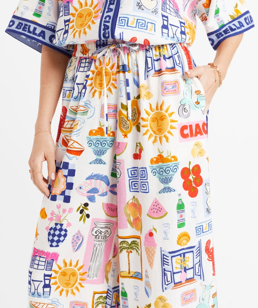 OTIS LINEN BLEND PRINTED PANT | Sportsgirl