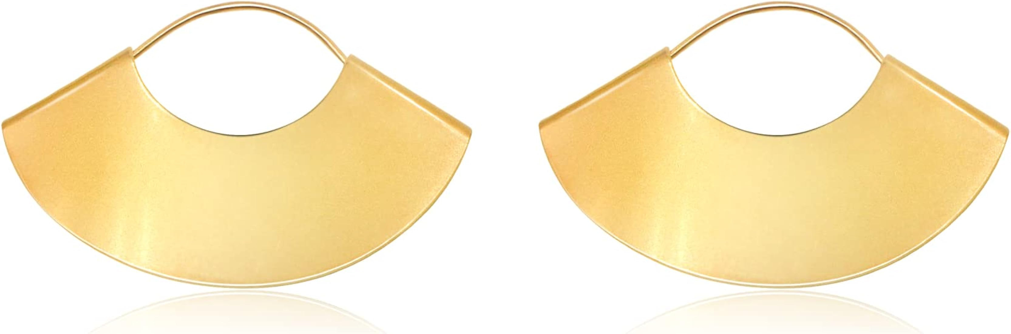 Lightweight Boho Bohemian Fan Earrings for Women Geometric Dangle Drop Half Round African Tribal Eth | Amazon (US)