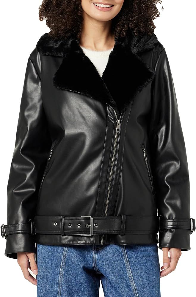 The Drop Women's Cavalla Vegan Leather Moto Jacket | Amazon (US)