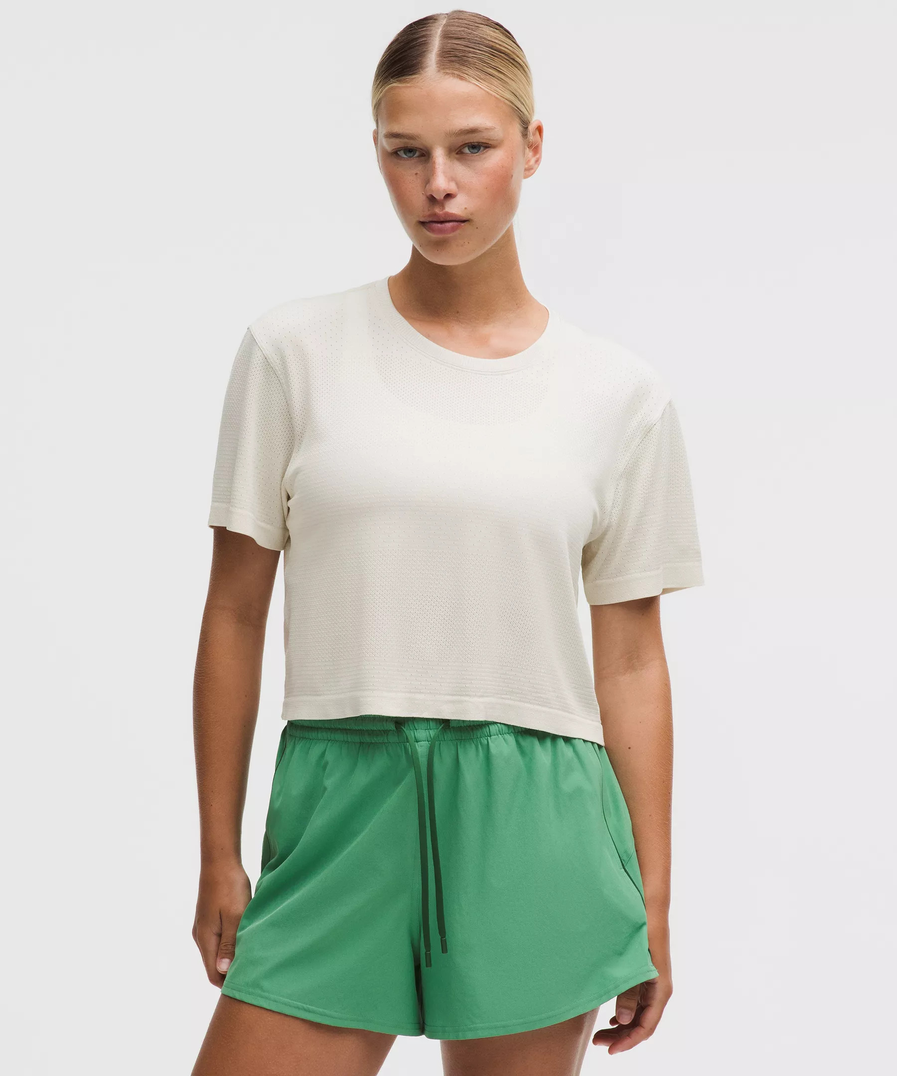 Swiftly Perforated Stripe Short-Sleeve Shirt | lululemon (CA)