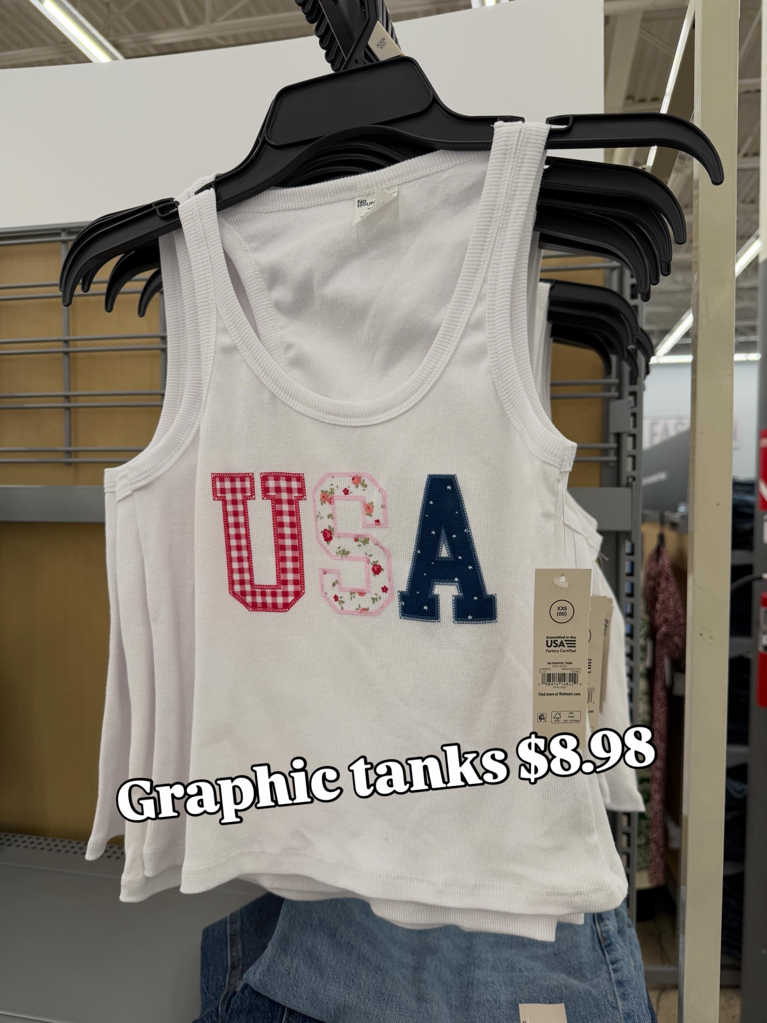 USA graphic tank tops in juniors #redwhiteblue Memorial Day outfit July4