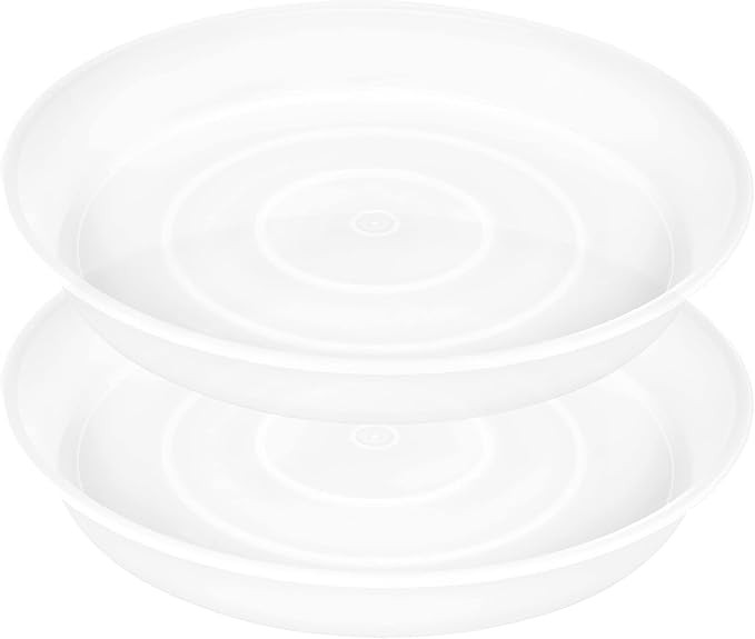 2 Pack of 14 inch Plant Saucer (12.2 Inch Base), 1.7" Depth Tray, Large Deep Garden Plastic Flowe... | Amazon (US)