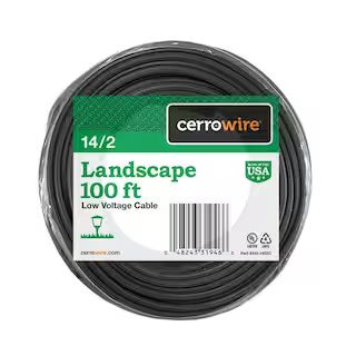 Cerrowire 100 ft. 14/2 Black Stranded Low-Voltage Landscape Lighting Wire 241-1402C | The Home Depot