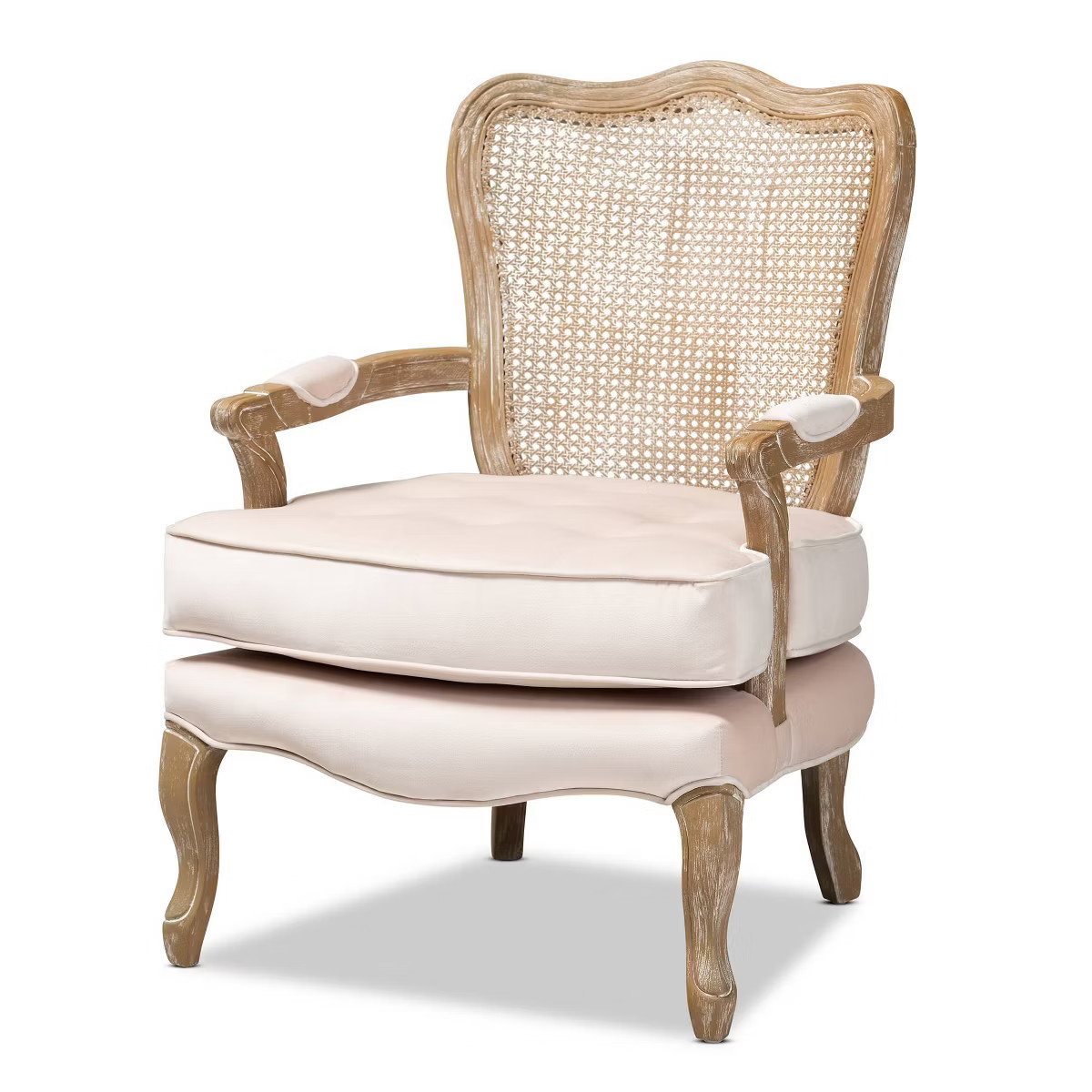 Vallea Traditional Velvet Wood Armchair - Baxton Studio | Target