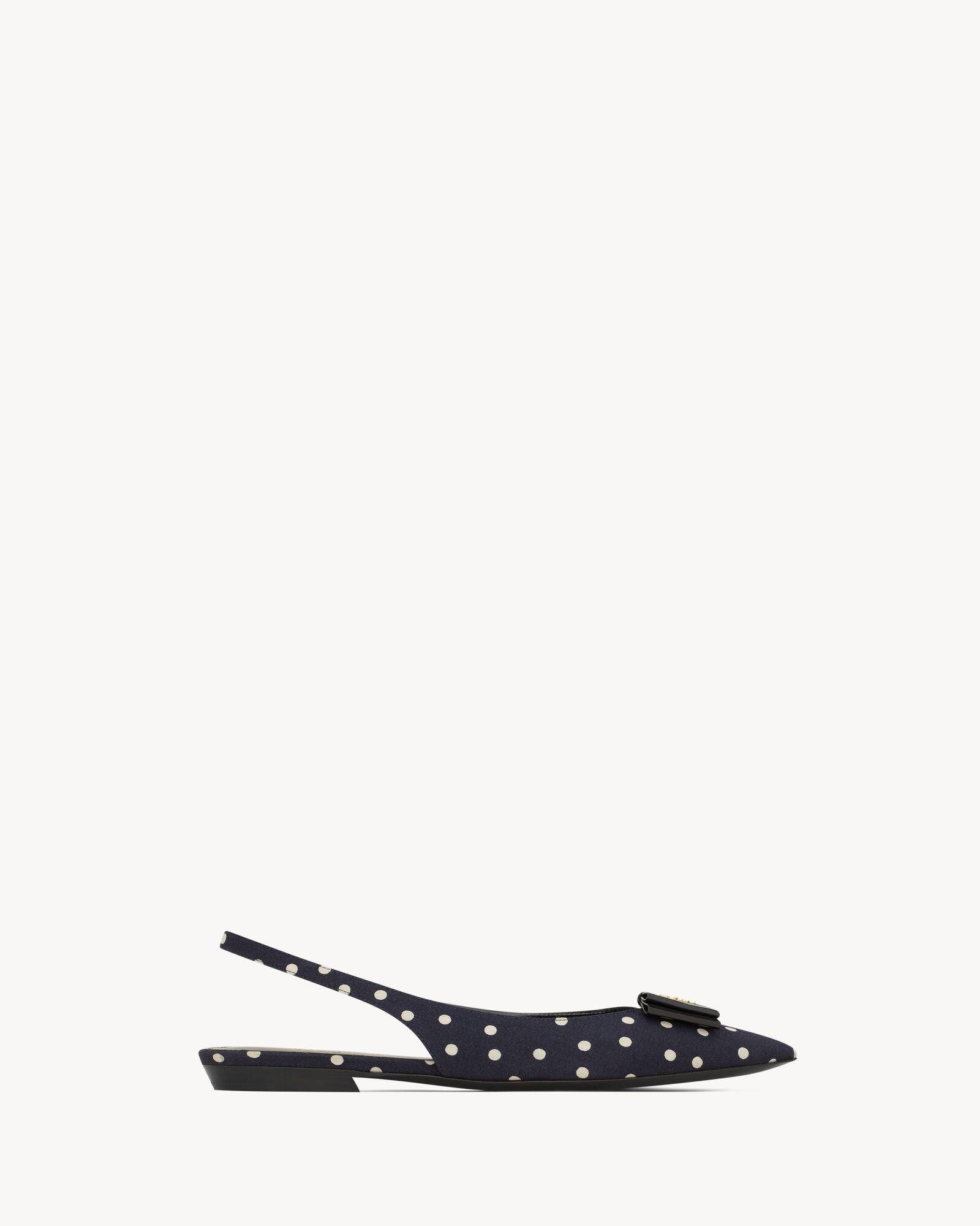 anaïs slingback flats in dotted canvas and smooth leather | Saint Laurent Inc. (Global)
