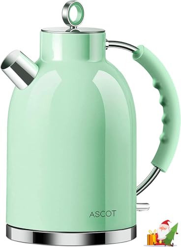 ASCOT Electric Kettle, Stainless Steel Electric Tea Kettle Gifts for Men/Women/Family 1.5L 1500W Retro Tea Heater & Hot Water Boiler, Auto Shut-Off and Boil-Dry Protection (Green) | Amazon (US)