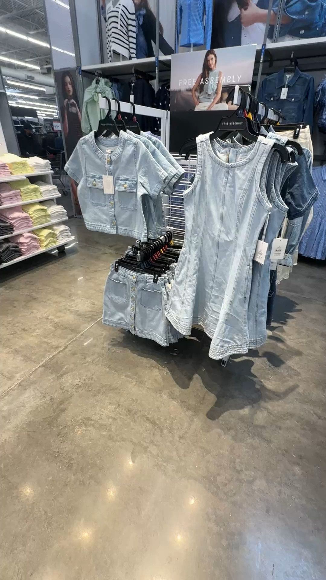 Free Assembly denim button up shirt with matching denim skirt

#LTKfindsunder50 #LTKstyletip #LTKover40