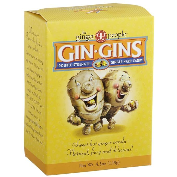 GIN GINS Double Strength Hard Ginger Candy by The Ginger People - Anti-Nausea and Digestion Aid, ... | Amazon (US)