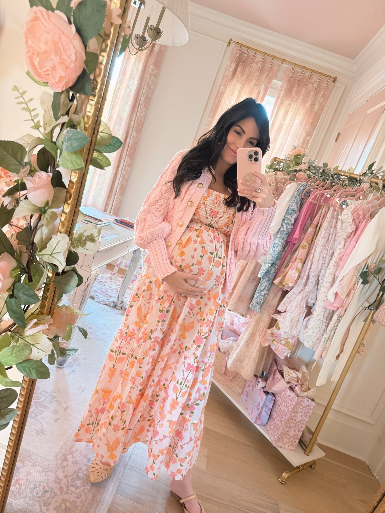 Todays spring dress is beautiful and on sale 50% off!! Would be so pretty on vacation too! Not maternity but my tts works with a bump!

#LTKStyleTip #LTKTravel #LTKSaleAlert