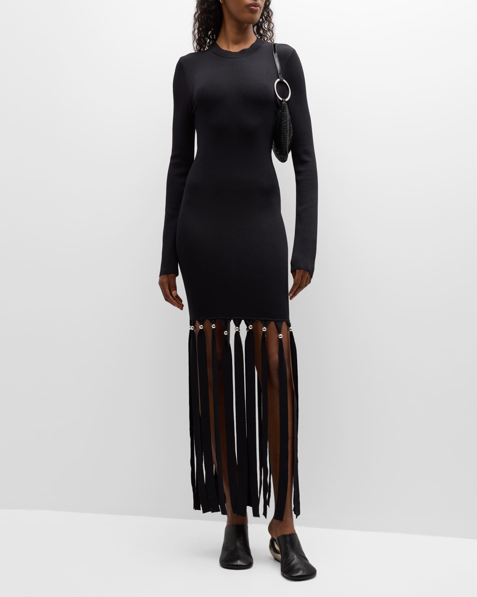 Eclisse Cutout-Back Fringe Maxi Dress | Neiman Marcus