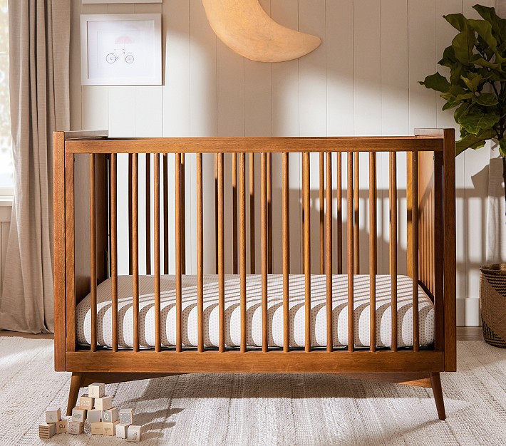 west elm x pbk Mid-Century Convertible Crib | Pottery Barn Kids