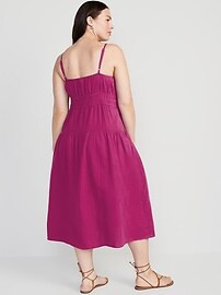 Waist-Defined Smocked Tiered Midi Cami Dress for Women | Old Navy (US)