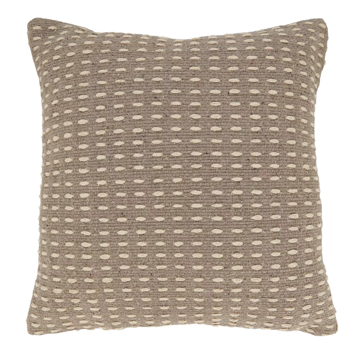 20"x20" Oversize Woven Wonder Dashed Poly Filled Square Throw Pillow Gray - Saro Lifestyle | Target