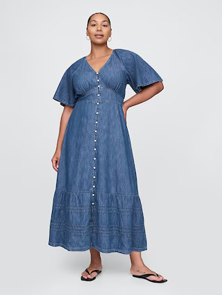 Flutter-Sleeve Tiered Maxi Dress | Gap (US)