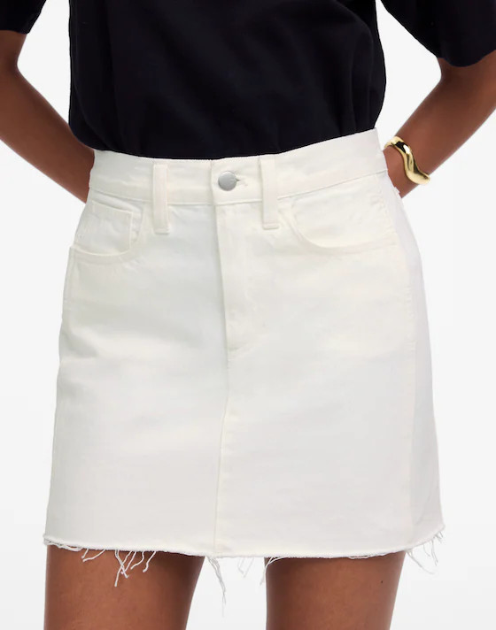 Raw-Hem Mini Skirt in Pure White | Madewell