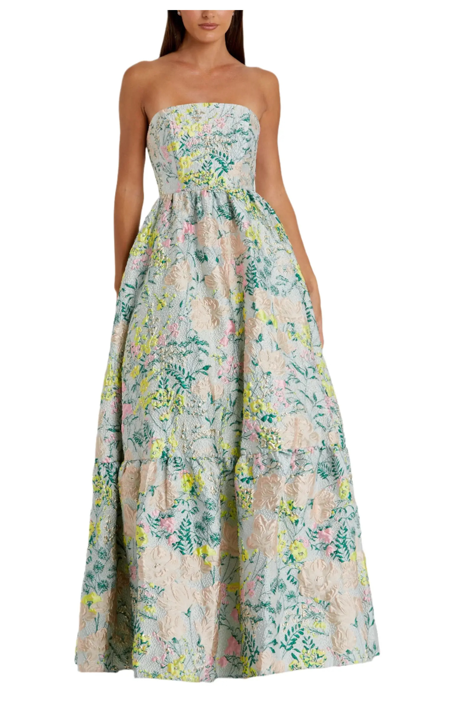 Floral Brocade Strapless A Line Gown | Nordstrom