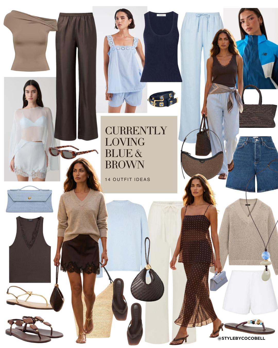 Currently loving this colour palette. Soft blues, chocolate browns and elevated basics that work season after season. You can find more alternatives to each piece in the other post from this collection.