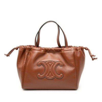 Celine Triomphe Small Cabas Drawstring Cuir Handbag in Brown Leather for Women | eBay UK