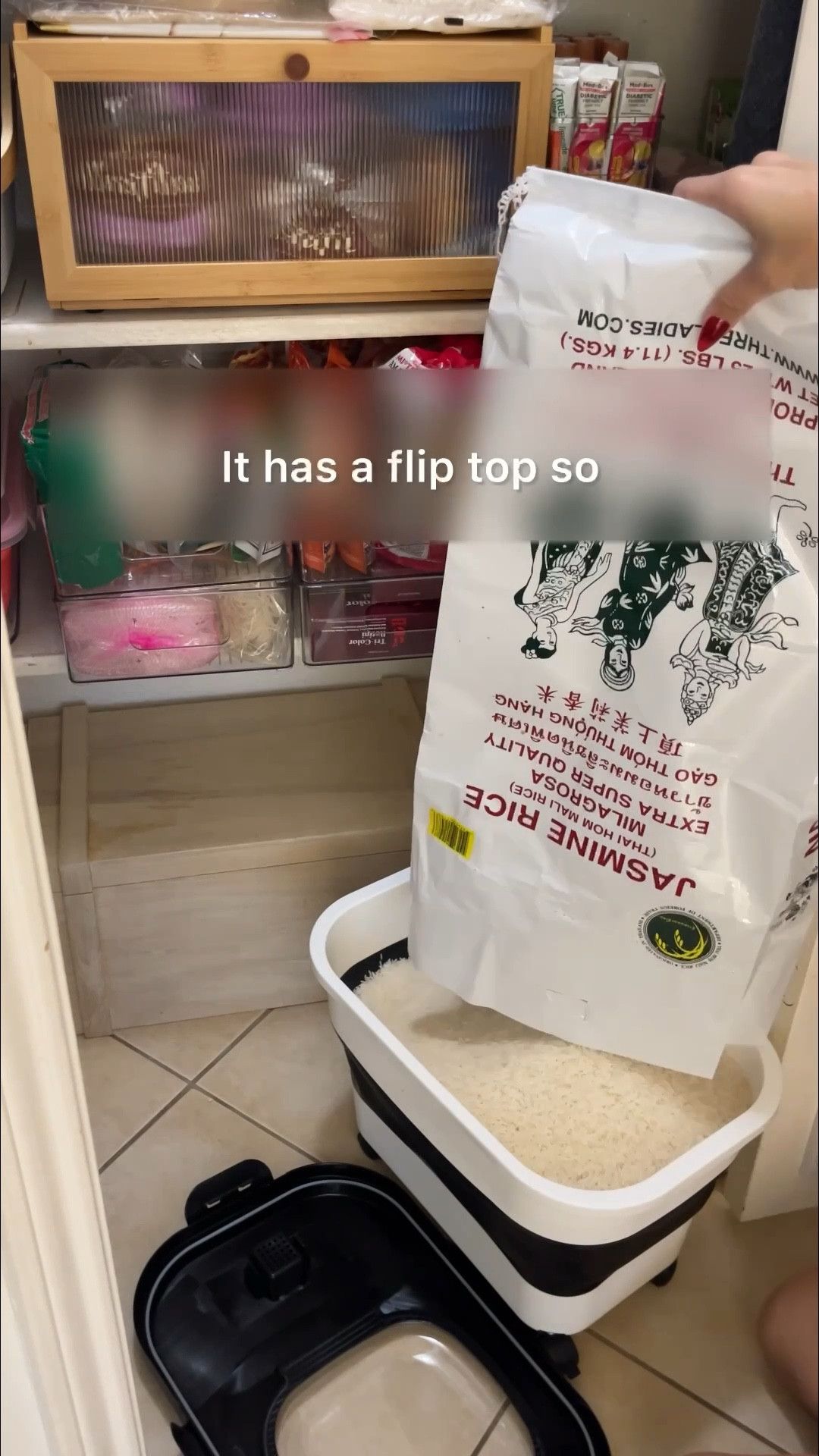 One way to feed a family for less? 🍚 RICE. You can do just about anything with it, and I like to buy in bulk to get the best jasmine rice available to have on hand all season long. 

In order to keep the rice, fresh and flavorful, I recommend storing it in a container like this which has rubber seals to help keep air out and a convenient fliptop so you can easily scoop from the container. This food storage container is also collapsible and has wheels, which come in handy when I roll the container in and out to refill the rice. 

Related: large food storage, rice storage container, grain storage, collapsible bin, 25lb bag, kitchen storage, dog food container, jumbo food storage bin, pantry organization, pantry storage, jasmine

#LTKFindsUnder50 #LTKHome