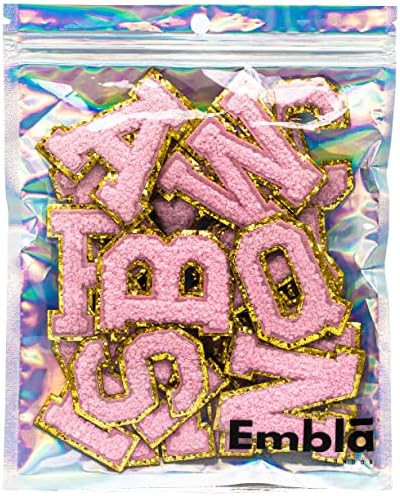 Embla Original Iron on Letters for Clothing - Chenille Letter Patches for Clothes - Varsity Fuzzy... | Amazon (US)