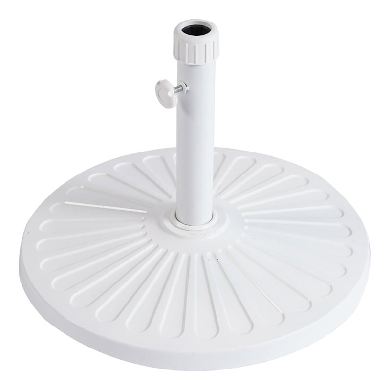 Round White Umbrella Base, 40lb | At Home