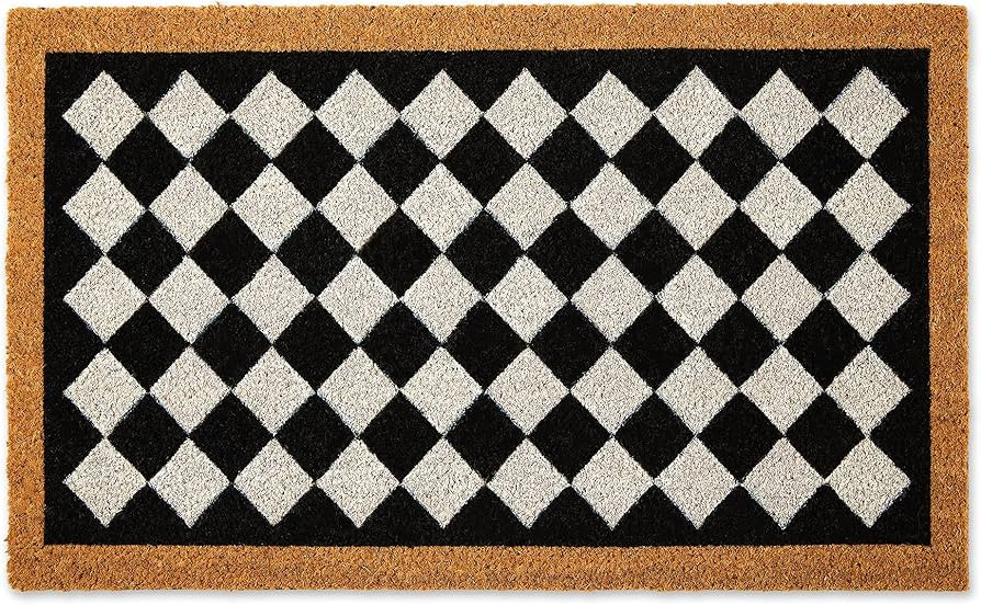 DII Natural Coir Geometric Modern Outdoor Door Mat, Front Porch Décor, 17x29, Harlequin | Amazon (US)