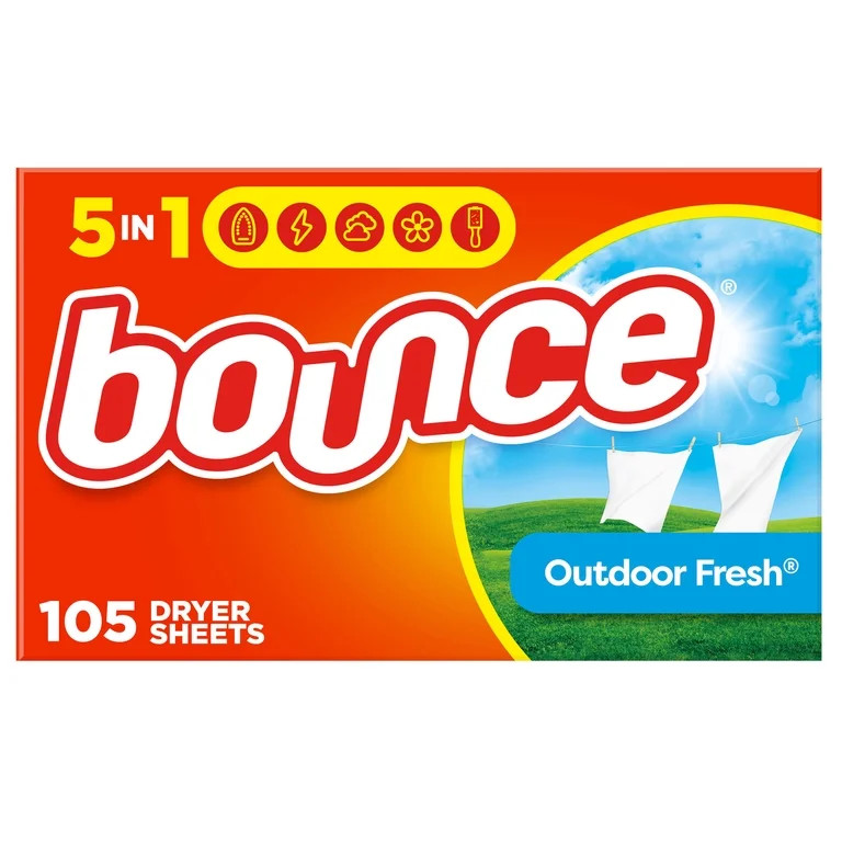 Bounce Dryer Sheets, Outdoor Fresh Scent, 105 Count | Walmart (US)