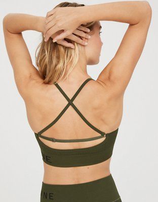OFFLINE Ribbed Seamless Strappy Back Sports Bra | American Eagle Outfitters (US & CA)
