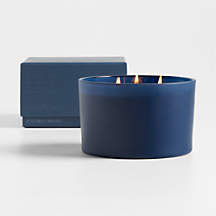 Monochrome No. 13 Indigo 3-Wick Scented Candle - Palo Santo, Vetiver and Mandarin + Reviews | Cra... | Crate & Barrel
