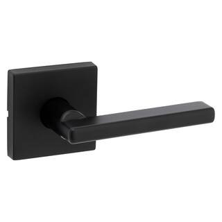 Halifax Square Matte Black Hall/Closet Passage Door Lever | The Home Depot