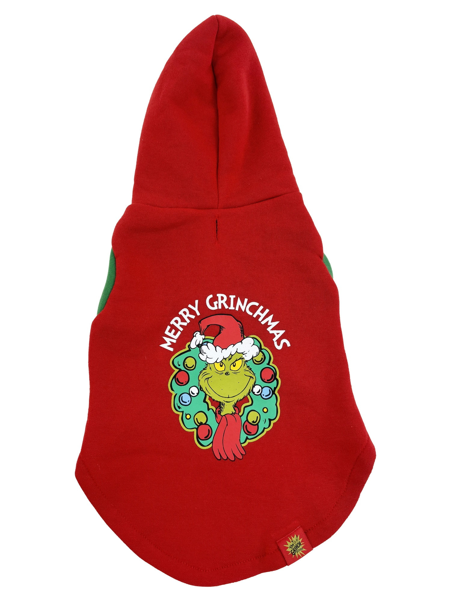 Dr. Seuss' The Grinch Merry Grinchmas Holiday Pet Hoodie for Dogs and Cats, Red - Small | Walmart (US)