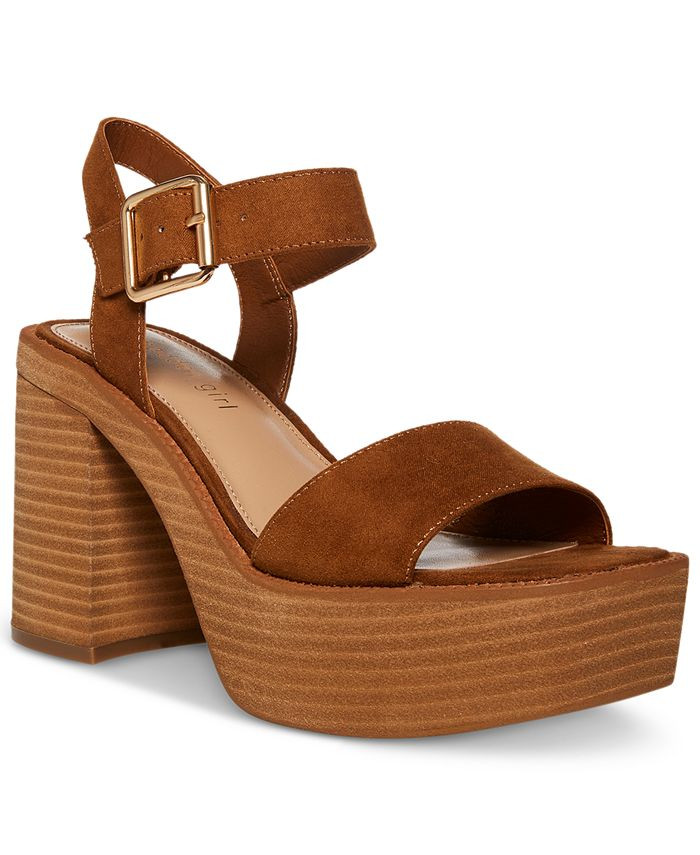 Madden Girl Grandview Stacked Wooden Platform Sandals & Reviews - Sandals - Shoes - Macy's | Macys (US)